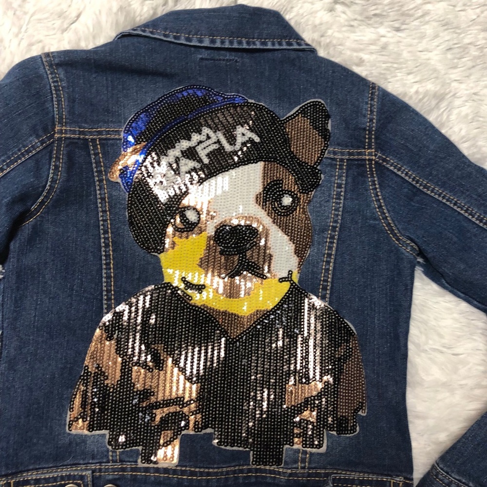 Pug Dog Blue Jean Jacket